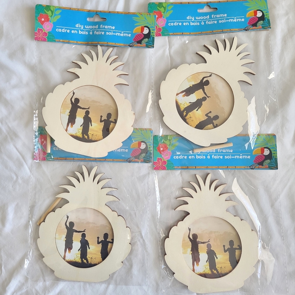 Pineapple DIY Unfinished Wood Frame (set of 4)
